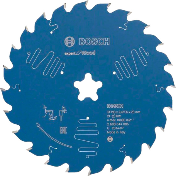Пиляльний диск Bosch Expert for Wood 190×2,4, зірка, 24 ATB (2608644086)