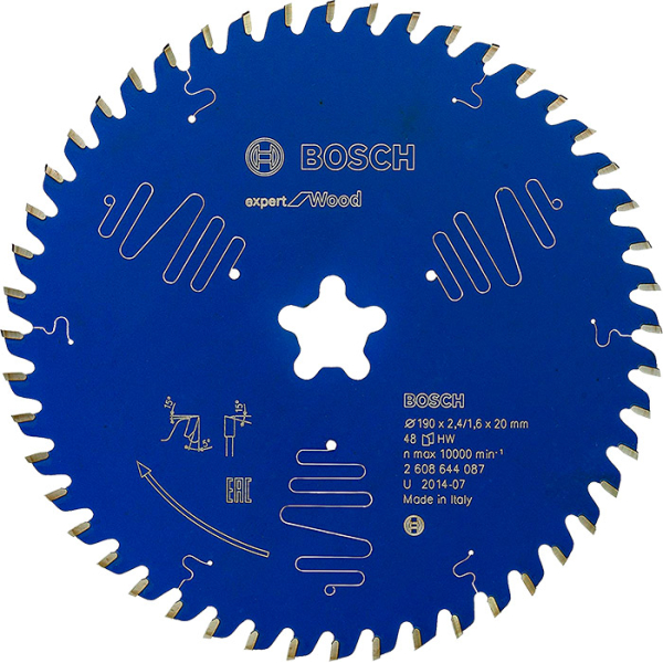 Пиляльний диск Bosch Expert for Wood 190×2,4, зірка, 48 ATB (2608644087)