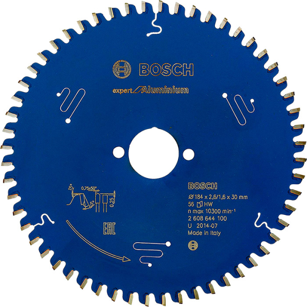 Пиляльний диск Bosch Expert for Aluminium 184×2,6×30, 56 HTLCG (2608644100)