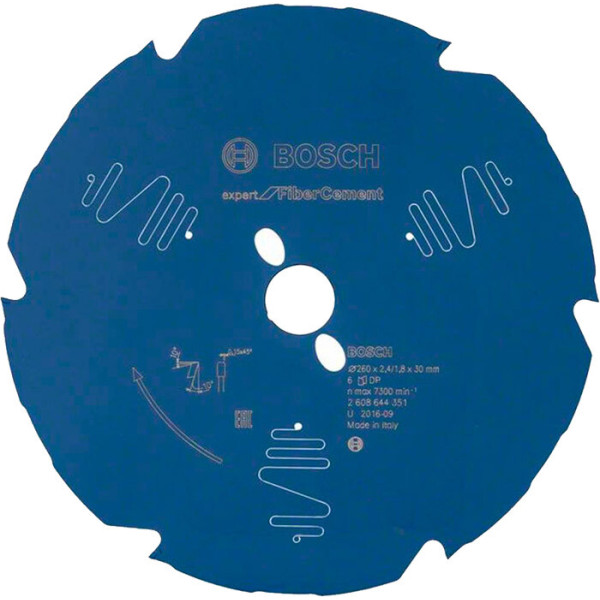 Пиляльний диск Bosch Expert for Fiber Cement 260x2,4/1,8x30 мм-6 T (2608644351)