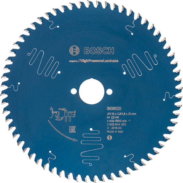 Пиляльний диск Bosch Expert for High Pressure Laminate 216x2,8/1,8х30 мм 64 HLTCG (2608644355)