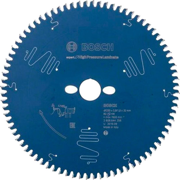 Пиляльний диск Bosch Expert for High Pressure Laminate 250x2,8/1,8х30 мм 80 HLTCG (2608644358)
