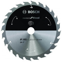 Пиляльний диск для акумуляторних циркулярних пил Bosch Standard for Wood 165x1.5/1.0x20 мм, 24 ATB (2608837685)