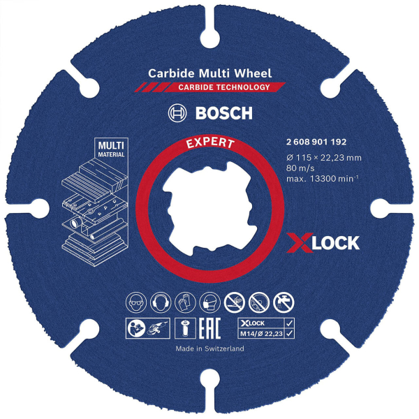 Круг відрізний Bosch Expert Carbide Multi Wheel X-Lock 115x22.23 мм (2608901192)