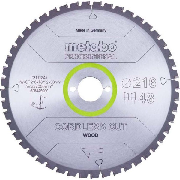 Пилкове полотно «cordless cut wood - professional», 216x30 Z48 WZ 5°neg (628445000)