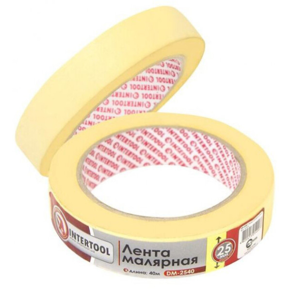 Стрічка малярська 25 мм, 40м, жовта (DM-2540)