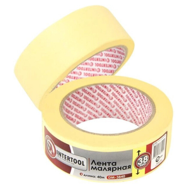 Стрічка малярська 38 мм, 40м, жовта (DM-3840)