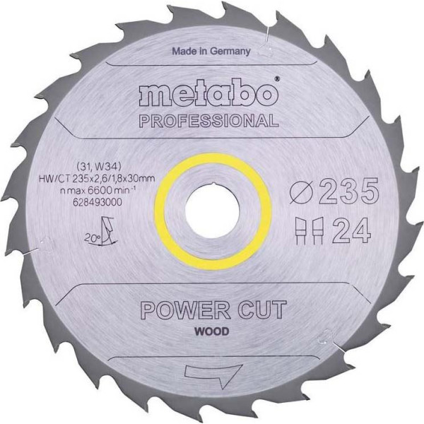 Пилкове полотно «power cut wood — professional», 235x30, Z24 WZ 20° (628493000)