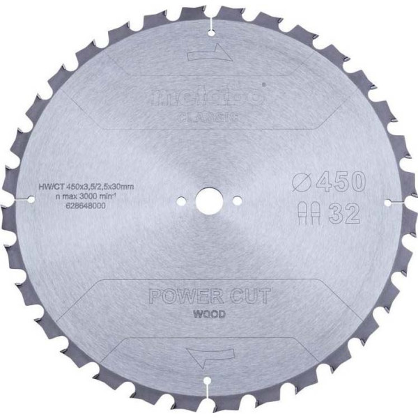 Пилкове полотно «power cut wood — classic», 450x3,5/2,5x30 Z32 TZ 15° (628648000)