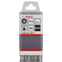 Біта двостороння Bosch ECO PH2/PH2, 45 мм, 60 шт (2608521263)
