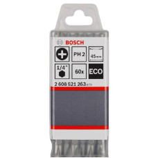 Біта двостороння Bosch ECO PH2/PH2, 45 мм, 60 шт (2608521263)