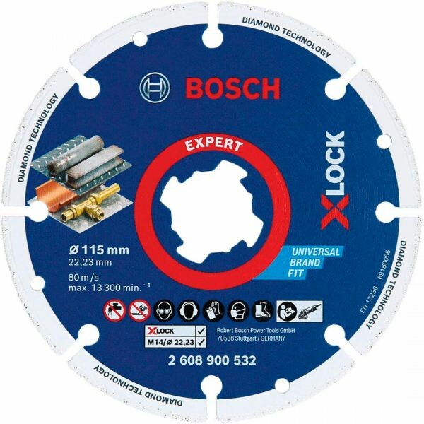 Алмазний круг по металу Bosch X-LOCK Expert for Metal, 115x22,23 мм (2608900532)