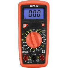 Мультиметр для вимірювання електричних параметрів YATO з LCD-дисплеєм і провідниковими контактами (YT-73081)