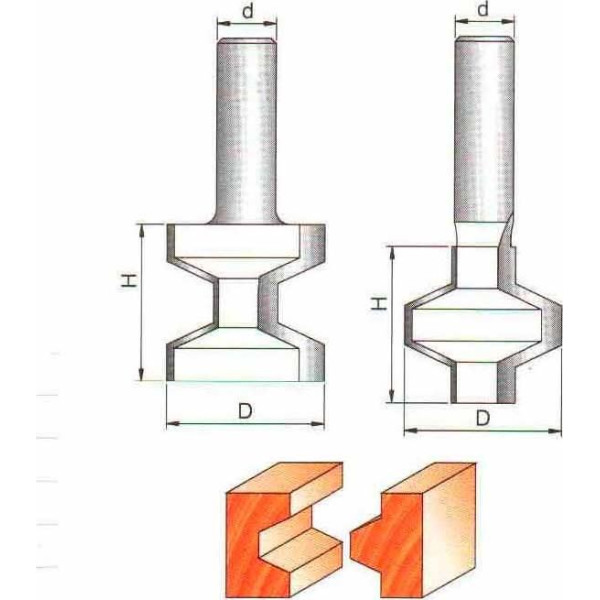 Фреза ГЛОБУС 3511 set d8 пазошипова (3511-set-d8-G)