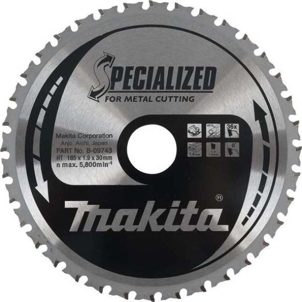 Диск пиляльний по металу SPECIALIZED 185x30 мм 36T (B-09743)