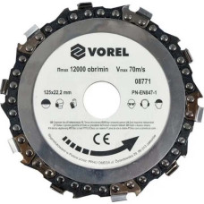 Круг ланцюговий по дереву для болгарки Vorel =125мм. (08771)