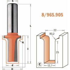 Фреза HM D=22 d=12,7 R=3,2 I=31,7 S=12 Профіль=C / 965.905.11 (965.905.11)