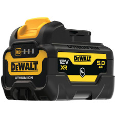 Акумуляторна батарея DeWALT, 12 В XR Li-lon GFN блок - Glass Filled Nylon (нейлон армований скловолокном) 5 Аг, вага 0.42 кг (DCB126G)