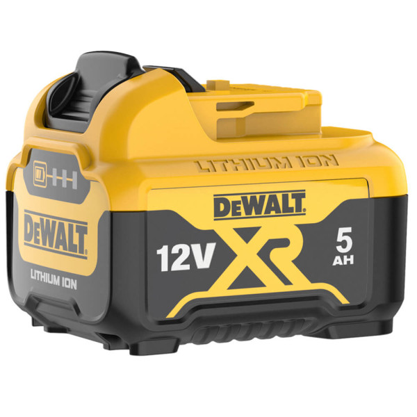 Акумуляторна батарея DeWALT, 12 В, 5 Аг, час зарядки 50 хв, вага 0.42 кг. Літій-іонна (DCB126)