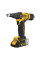 Заклепочник DeWALT, безщітковий, 18 В XR Li-Ion GFN блок 2 Аг, 10 Кілоньютонів, діаметр заклепки 2.4-4.8 мм, швидкість стягування 1.36 сек., вага 1.65 кг, 2 акумулятори, зарядний пристрій, валіза TSTAK, носові наконечники 2.4, 3.2, 4, 4.8 мм (DCF403D2GT)