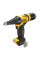 Заклепочник DeWALT, безщітковий, 18 В XR Li-Ion, 10 Кілоньютонів, діаметр заклепки 2.4-4.8 мм, швидкість стягування 1.36 сек., вага 1.65 кг, без акумулятора і зарядного пристрою, валіза TSTAK, носові наконечники 2.4, 3.2, 4, 4.8 мм (DCF403NT)