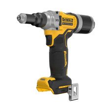 Заклепочник DeWALT, безщітковий, 18 В XR Li-Ion, 20 Кілоньютонів, діаметр заклепки 4.8-6.4 мм, швидкість стягування 1.6 сек., вага 1.65 кг, без акумулятора і зарядного пристрою, валіза TSTAK, носові наконечники 4.8, 6, 6.4 мм (DCF414NT)