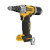 Заклепочник DeWALT, безщітковий, 18 В XR Li-Ion, 20 Кілоньютонів, діаметр заклепки 4.8-6.4 мм, швидкість стягування 1.6 сек., вага 1.65 кг, без акумулятора і зарядного пристрою, валіза TSTAK, носові наконечники 4.8, 6, 6.4 мм (DCF414NT)