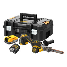Напилок стрічковий безщітковий DeWALT, 18 В XR Li-lon, 600-1700 м/хв, розмір стрічки 13х457 мм, вага 1.3 кг, 2 акумулятори, зарядний пристрій, валіза TSTAK (DCM200E2T)