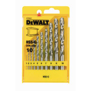 Набір свердел по металу DeWALT HSS-G, 10 шт: d=1;2;3;4;5;6;7;8;9;10., пластикова касета (DT5921)