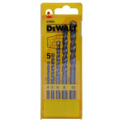 Набір свердл по бетону, цеглі, каменю DeWALT EXTREME, 5 шт: d=4; 5; 6; 8; 10 мм., пластикова касета  (DT6952)