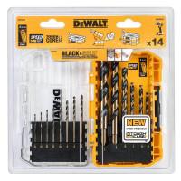 Набір свердел по металу DeWALT Black&Gold HSS-G, 14 шт: 1, 1.5х2, 2х2, 2.5, 3х2, 3.5, 4х2, 5, 6, 8 мм, кейс Tough Case (DT70727)