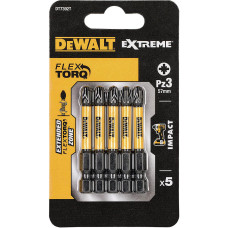 Набір біт DeWALT, ударні, IMPACT TORSION EXTREME, Pozidriv, Pz3, L=50 мм, 5 шт (DT7392T)