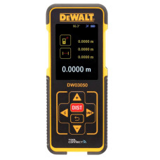 Далекомір лазерний DeWALT, 2 батарейки тип ААА, макс. дальність 50 м, похибка +/- 1.5 мм на 10 м, вага 0.280 кг (DW03050)