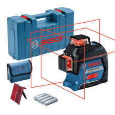 Лінійний лазерний нівелір Bosch Professional GLL 3-80 в кейсі з мішенню та чохлом (0601063S00)