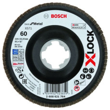 PRO X-LOCK Пелюстковий шліфкруг X571 Best for Metal 115мм G60 кут. пластик (2608621764)