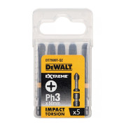 Набір біт DеWALT, ударні, IMPACT TORSION EXTREME, Philips, Ph3, L= 57 мм, 5 шт (DT7999T)