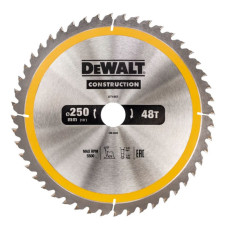 Диск пильний DeWALT CONSTRUCTION, 250х30 мм, 48z (ATB) + 10 град (DT1957)