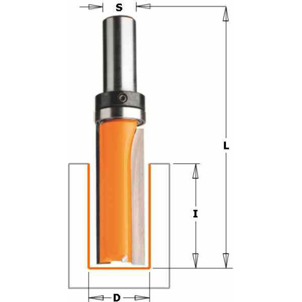 Фреза HM D=15,8 I=31,7 L=70 S=6,35 Z2 з підшипником (812.158.11B)