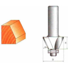 Фреза ГЛОБУС 1024 d12 75°x83 кромочна конусна з нижнім підшипником (1024-d12-75°X83-G)