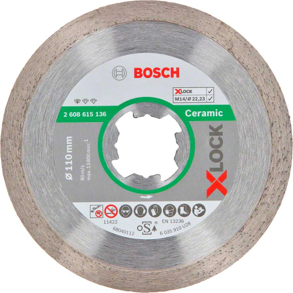 Алмазний диск Bosch X-Lock Standard for Ceramic 110x22,23x1,6x7,5 мм (2608615136)