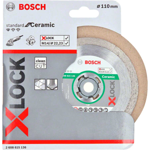 Алмазний диск Bosch X-Lock Standard for Ceramic 110x22,23x1,6x7,5 мм (2608615136)