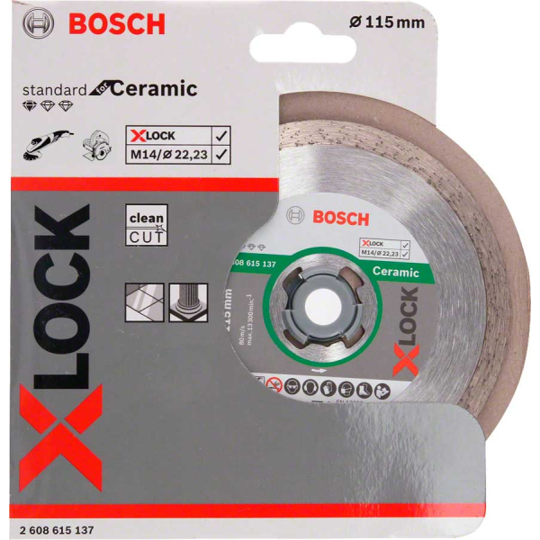 Алмазний диск Bosch X-Lock Standard for Ceramic 115x22,23x1,6x7 мм (2608615137)