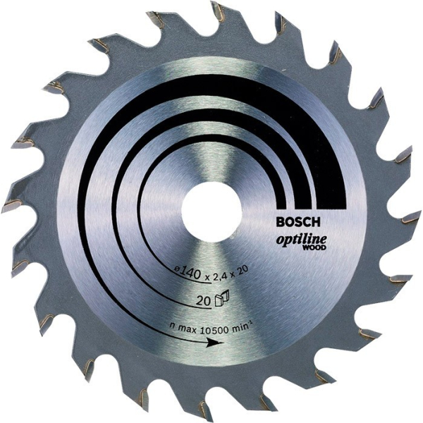 Пиляльний диск Bosch Optiline Wood 140×2,4×20 мм, 20 ATB (2608640586)