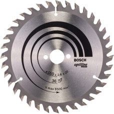 Диск по дереву Bosch Optiline Wood 160×2,6×20, 36 ATB (2608640597)