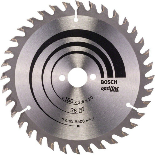 Диск по дереву Bosch Optiline Wood 160×2,6×20, 36 ATB (2608640597)