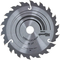 Пиляльний диск Bosch Speedline Wood 160×2,4×20 18 KZ/WZ (2608640787)