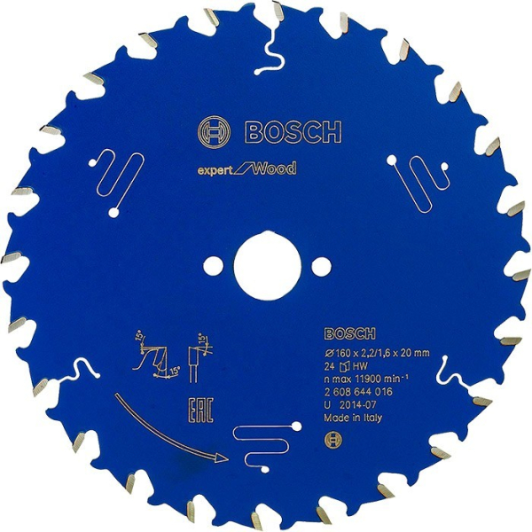 Пиляльний диск Bosch Expert for Wood 160×2,2×20, 24 ATB (2608644016)