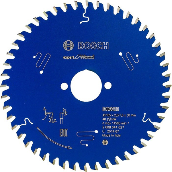 Пиляльний диск Bosch Expert for Wood 165×2,6×30, 48 ATB (2608644027)