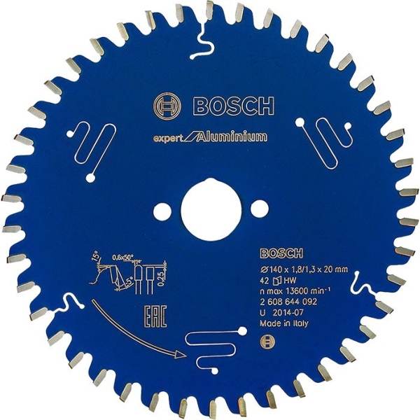 Пиляльний диск Bosch Expert for Aluminium 140×1,8×20, 42 HTLCG (2608644092)