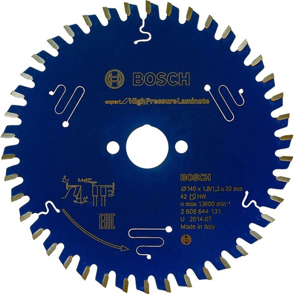 Пиляльний диск Bosch Expert for High Pressure Laminate 140×1,8×20, 42 HTLCG (2608644131)